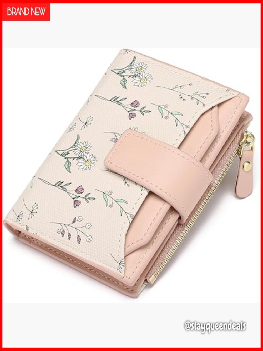 RFID Blocking Vegan Leather Bifold Wallet with Zipper Pocket & ID Window